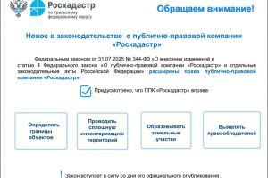 Новое в законодательстве о публично правовой компании Роскадастр